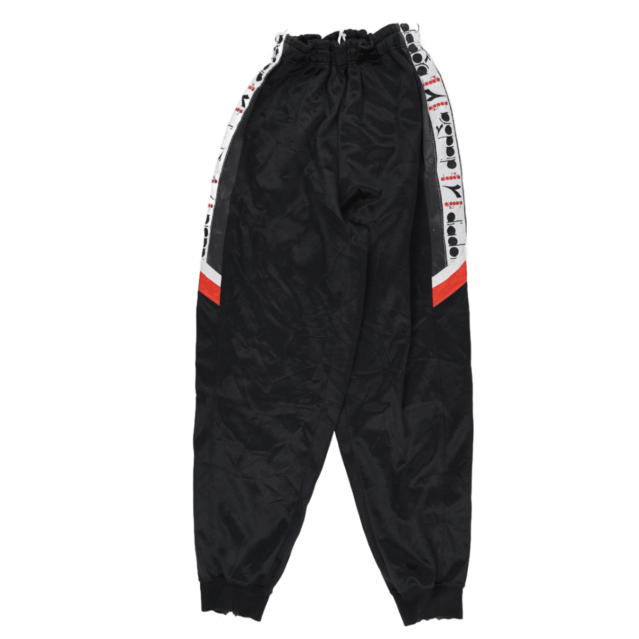 Diadora Vintage Black Track Pants Medium Polyester 77 Inseam