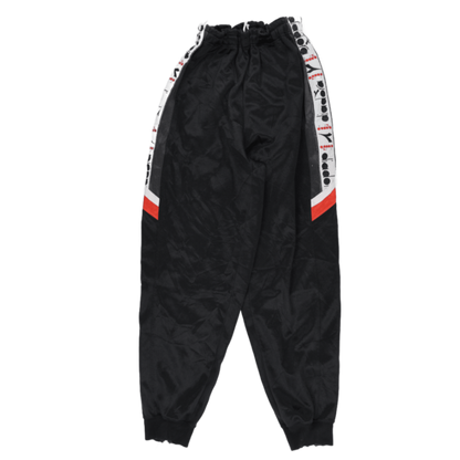Diadora Vintage Black Track Pants Medium Polyester 77 Inseam