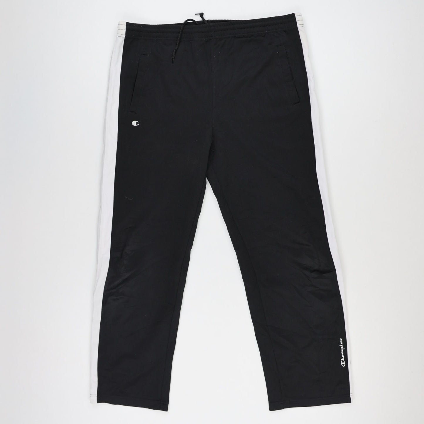 Champion Mens Black Track Pants Large Polyester Athletic Style