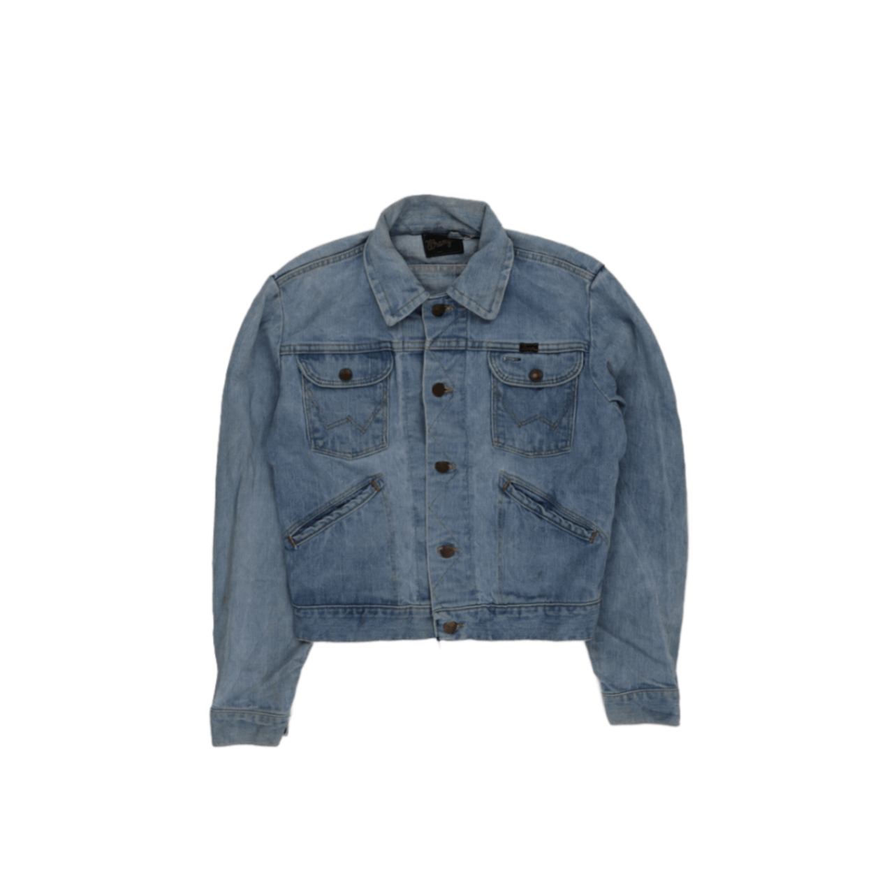 Wrangler Vintage Light Blue Denim Jacket Small Cotton Collared