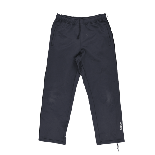 Kappa Black Track Pants Large Polyester 76cm Inseam 41cm Waist