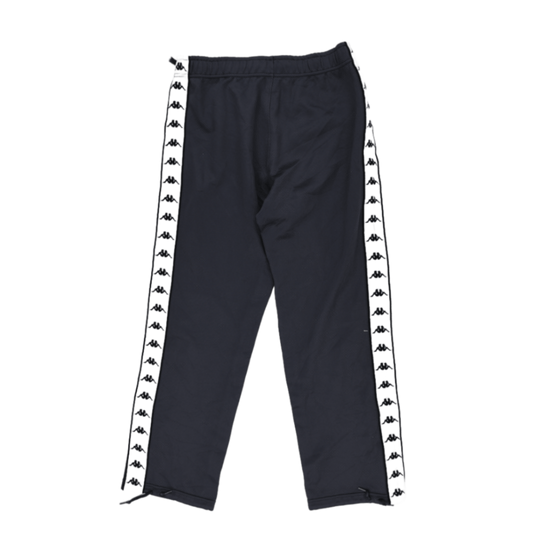 Kappa Black Track Pants Large Polyester 76cm Inseam 41cm Waist