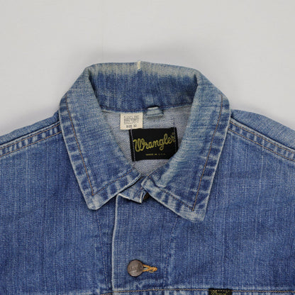 Wrangler Vintage Embroidered Denim Jacket Blue Size 33 Cotton