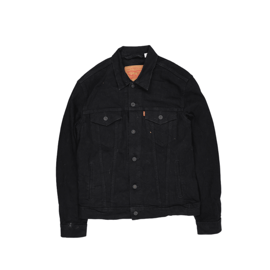 Levi's Black Denim Trucker Jacket for Men Size Medium Vintage Cotton