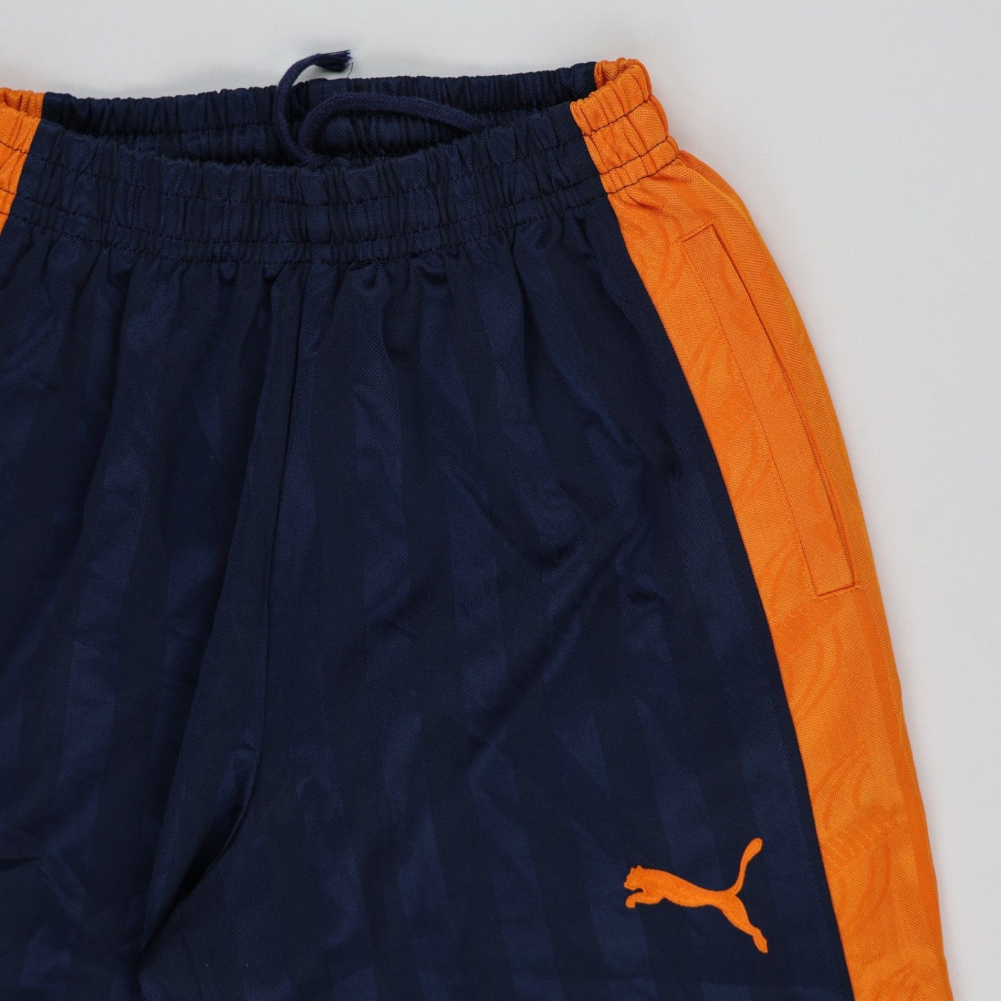 PUMA Vintage Track Pants Navy Blue Orange Medium Polyester 76 cm Inseam 38 cm Waist