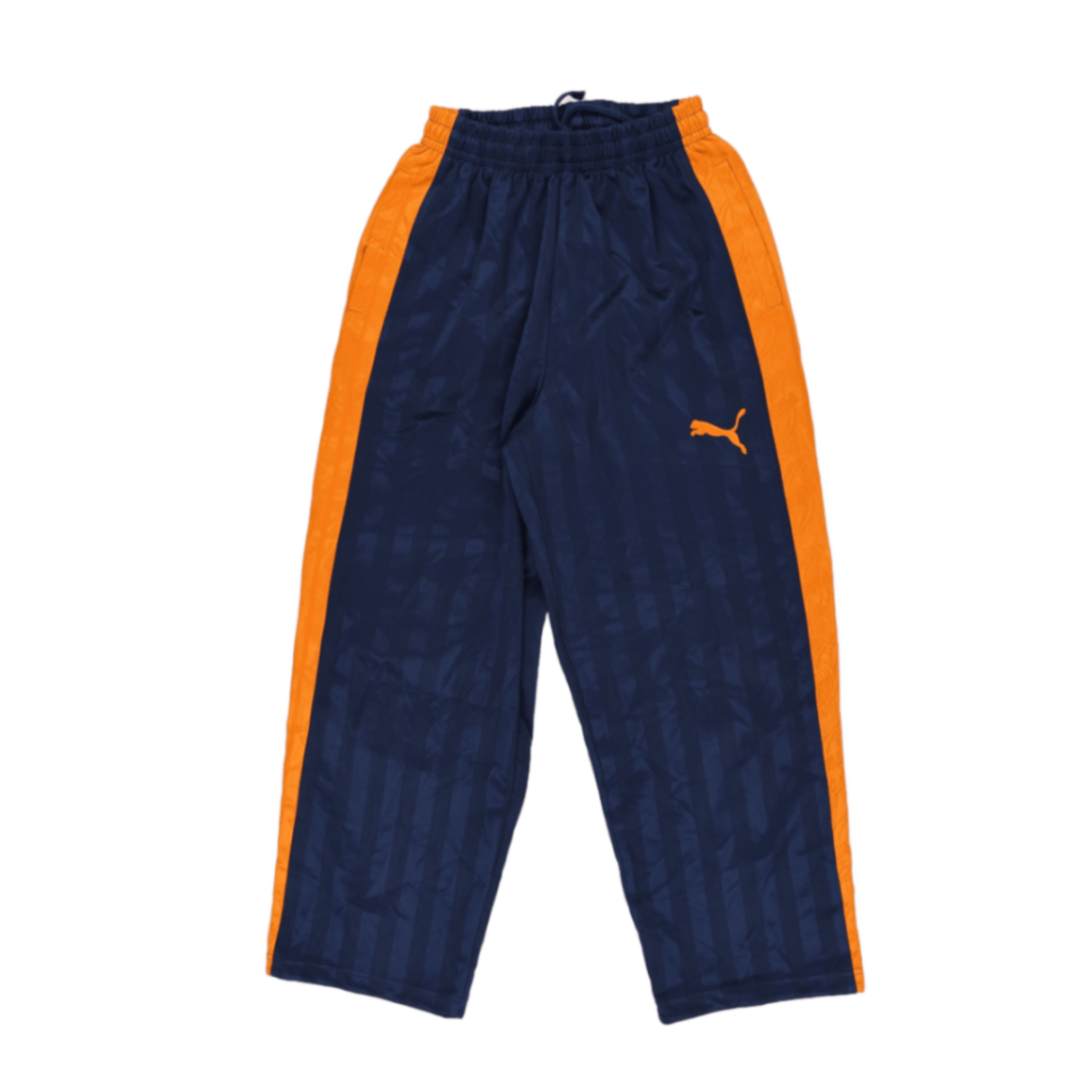 PUMA Vintage Track Pants Navy Blue Orange Medium Polyester 76 cm Inseam 38 cm Waist