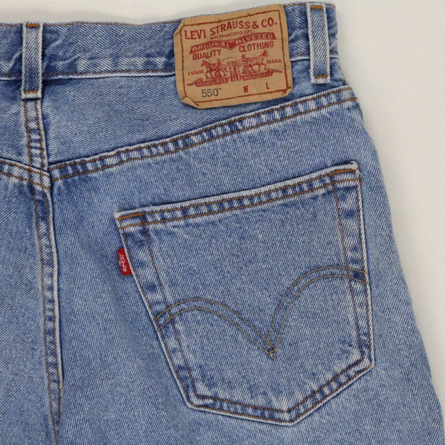 Levi's 550 Vintage Blue Denim Shorts W34 L 100% Cotton Relaxed Fit