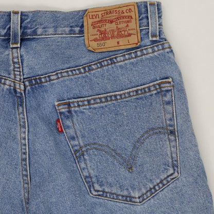 Levi's 550 Vintage Blue Denim Shorts W34 L 100% Cotton Relaxed Fit
