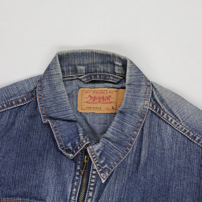 Levi's Vintage Denim Jacket Women Large Blue Cotton Collared