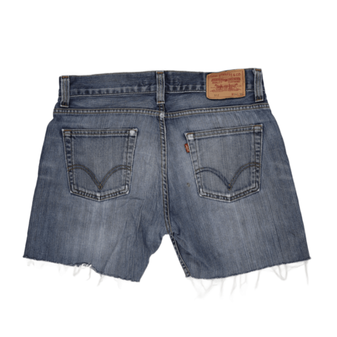 Levi's 512 Denim Shorts Blue W34 Cotton Denim Vintage