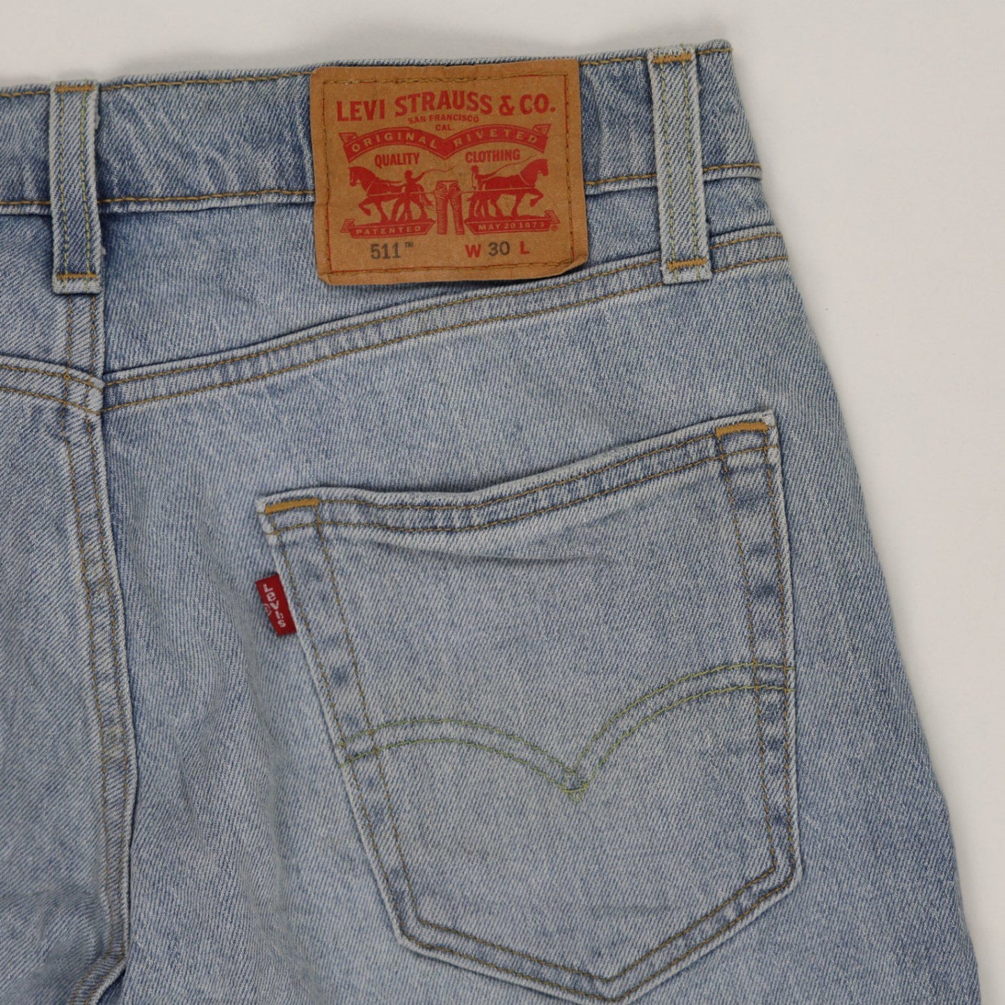 Levi's 511 Slim Fit Light Blue Denim Shorts W30 25 cm Inseam Cotton Vintage