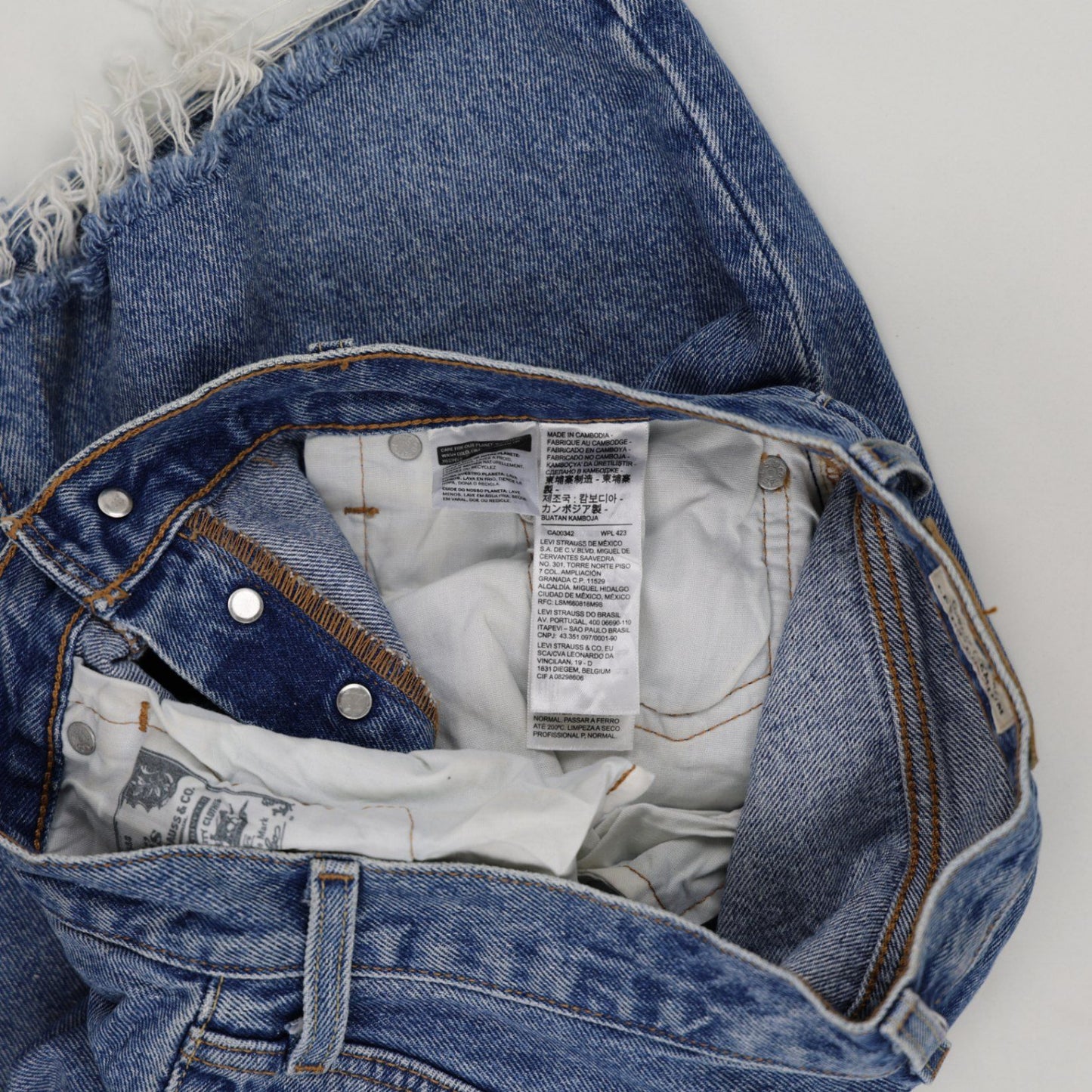 Levi's 501 Vintage Blue Denim Cut-Off Shorts W34 Cotton