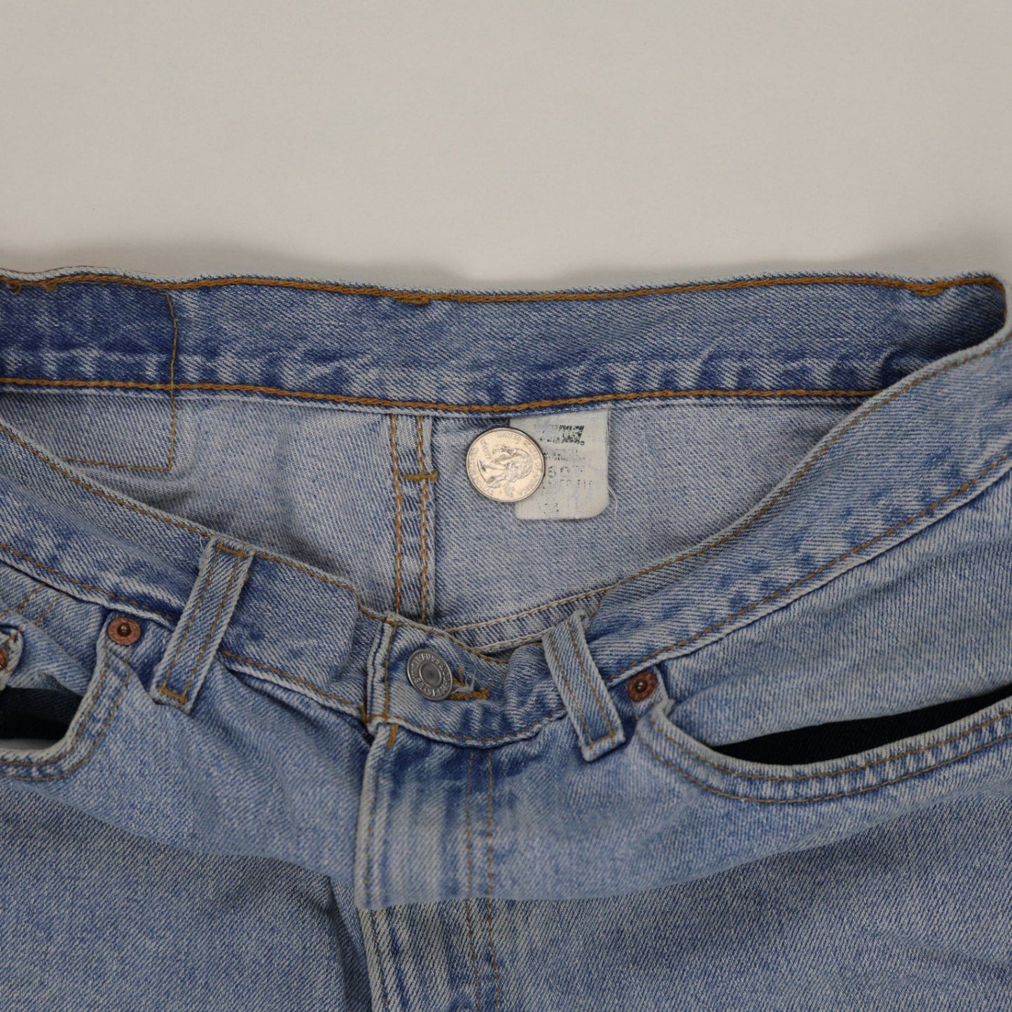 Levi's Vintage Light Blue Denim Shorts 34W Cotton 9.5 Inch Inseam