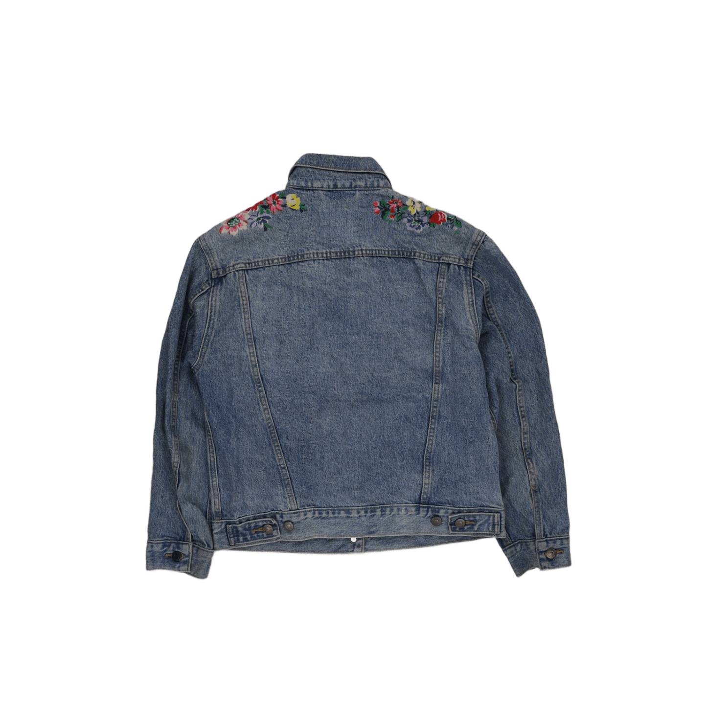 Levi's Vintage Floral Embroidered Denim Jacket Blue Medium Cotton Denim