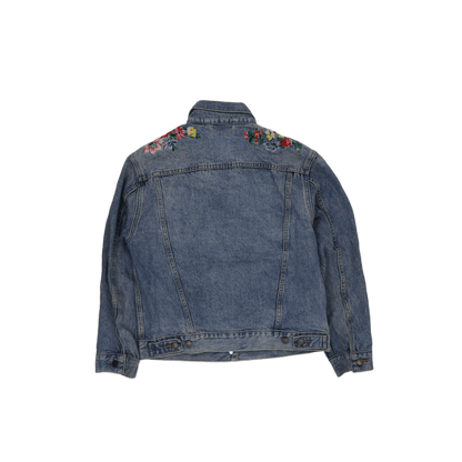 Levi's Vintage Floral Embroidered Denim Jacket Blue Medium Cotton Denim