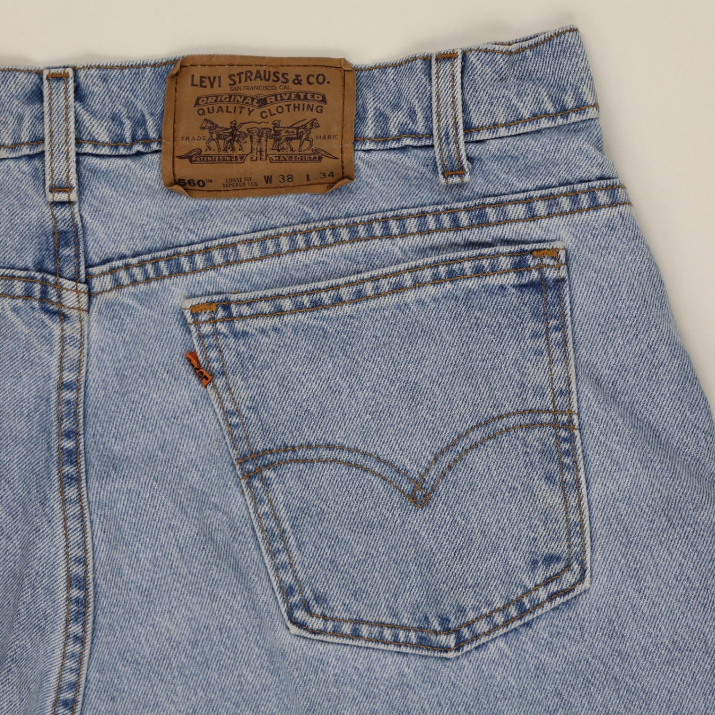 Levi's 560 Loose Fit Vintage Denim Shorts Blue W38 L34 Cotton