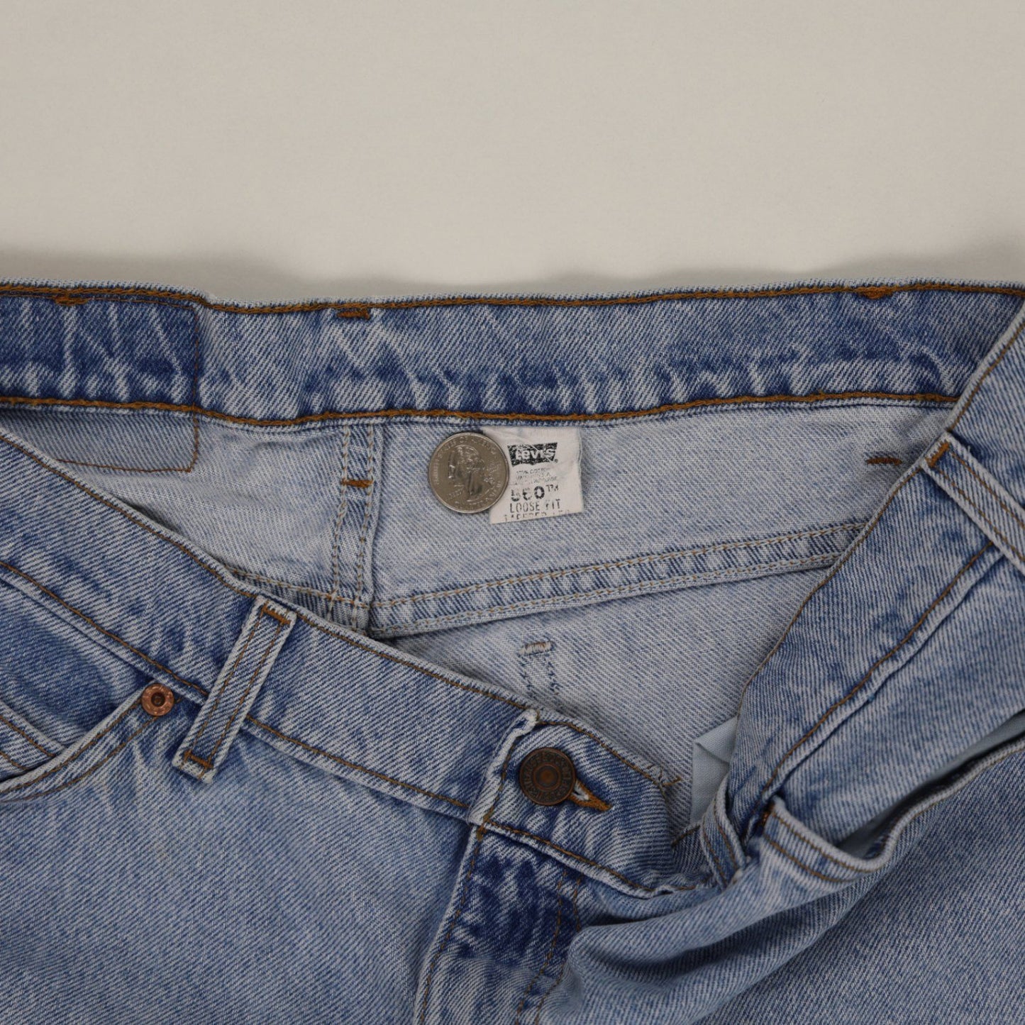 Levi's 560 Loose Fit Vintage Denim Shorts Blue W38 L34 Cotton
