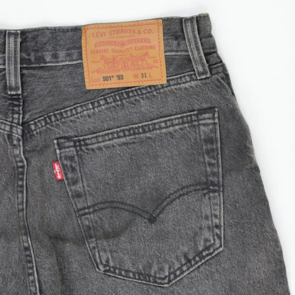 Levi's 501 93 Vintage Black Denim Cut Off Shorts W31 100 Cotton