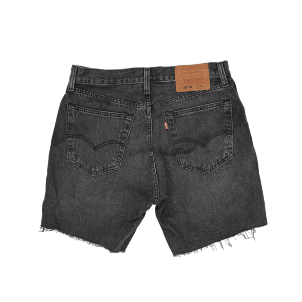 Levi's 501 93 Vintage Black Denim Cut Off Shorts W31 100 Cotton