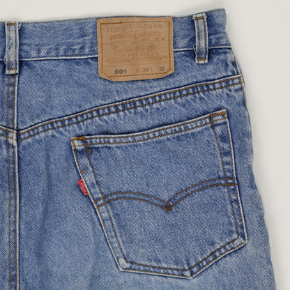 Levi's 501 Vintage Denim Shorts Blue W34 L32 Cotton Denim
