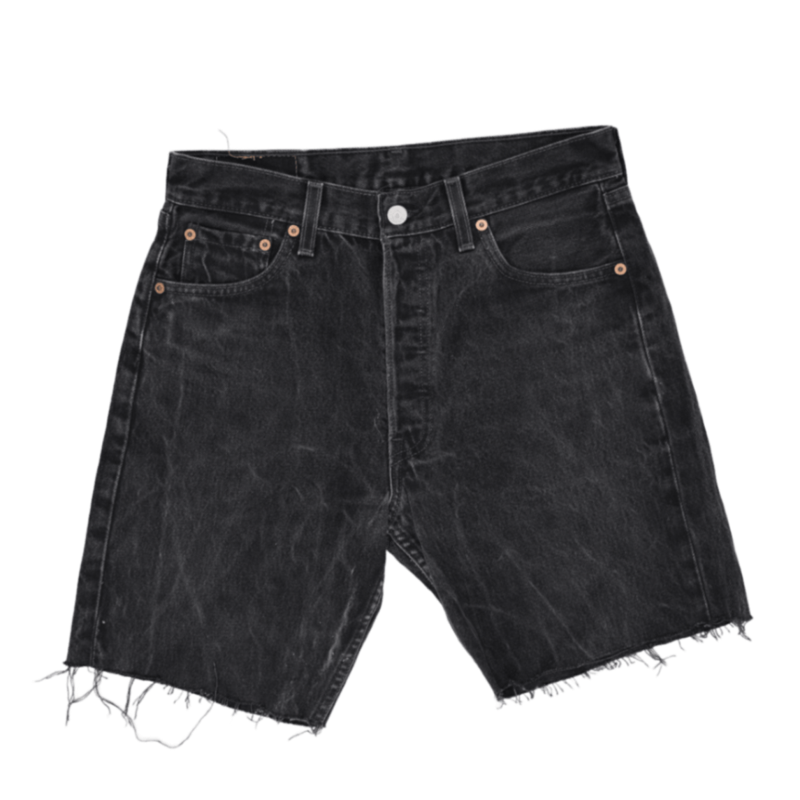 Levi's 501 Vintage Black Denim Cut-Off Shorts W30 L30 Cotton Denim Unisex