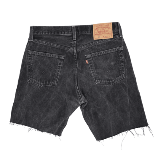 Levi's 501 Vintage Black Denim Cut-Off Shorts W30 L30 Cotton Denim Unisex