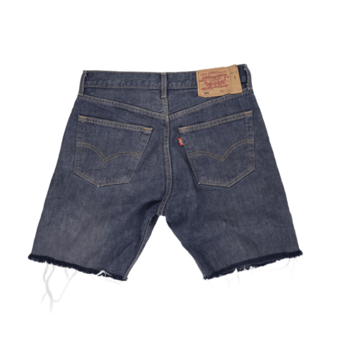 Levi's 501 Distressed Denim Shorts Blue W31 L32 Cotton Vintage