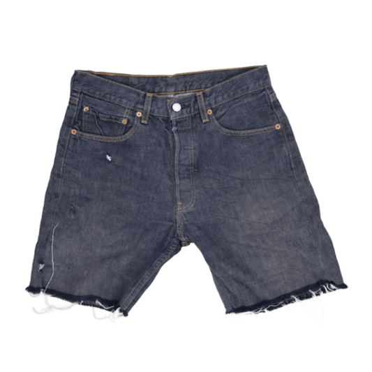 Levi's 501 Distressed Denim Shorts Blue W31 L32 Cotton Vintage