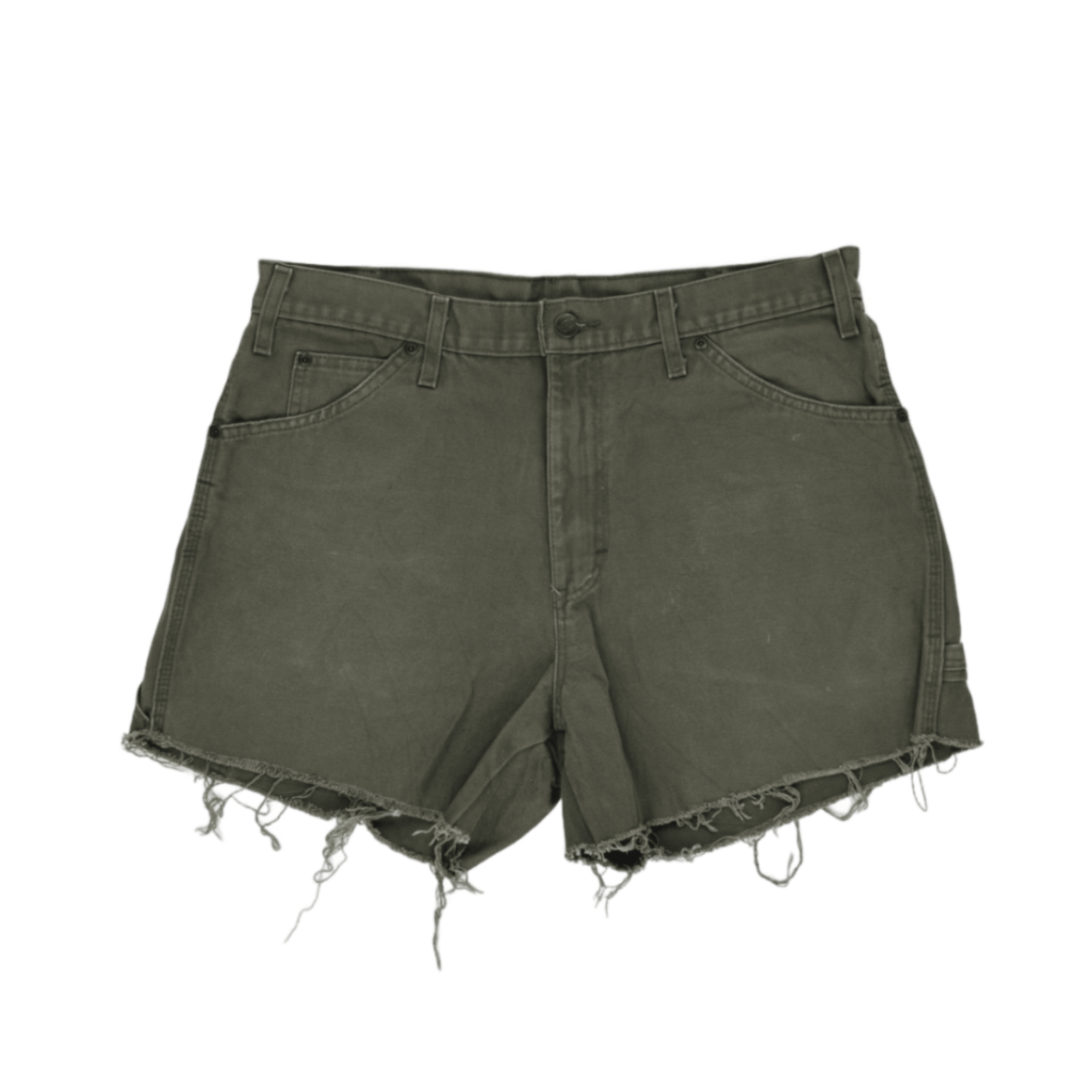 Dickies Olive Green Utility Shorts W32 Cotton Vintage Style 8 Inseam