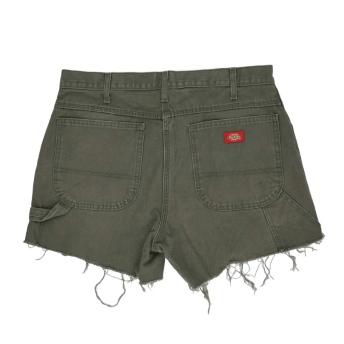 Dickies Olive Green Utility Shorts W32 Cotton Vintage Style 8 Inseam