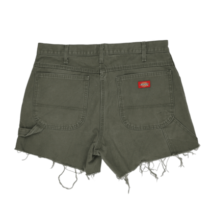 Dickies Olive Green Utility Shorts W32 Cotton Vintage Style 8 Inseam