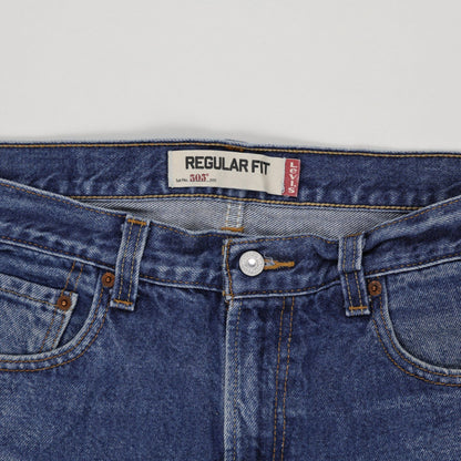 Levi's 505 Regular Fit Denim Shorts Blue W34 Cotton Vintage