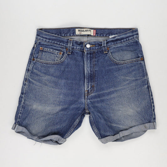 Levi's 505 Regular Fit Denim Shorts Blue W34 Cotton Vintage