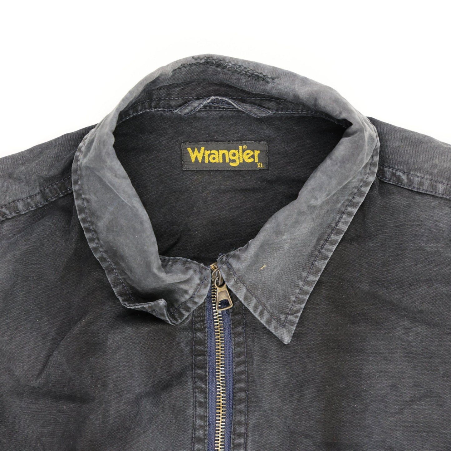 Wrangler Vintage Black Cotton Zip Up Jacket Size XL Mens Casual Outerwear