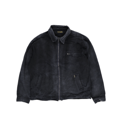 Wrangler Vintage Black Cotton Zip Up Jacket Size XL Mens Casual Outerwear