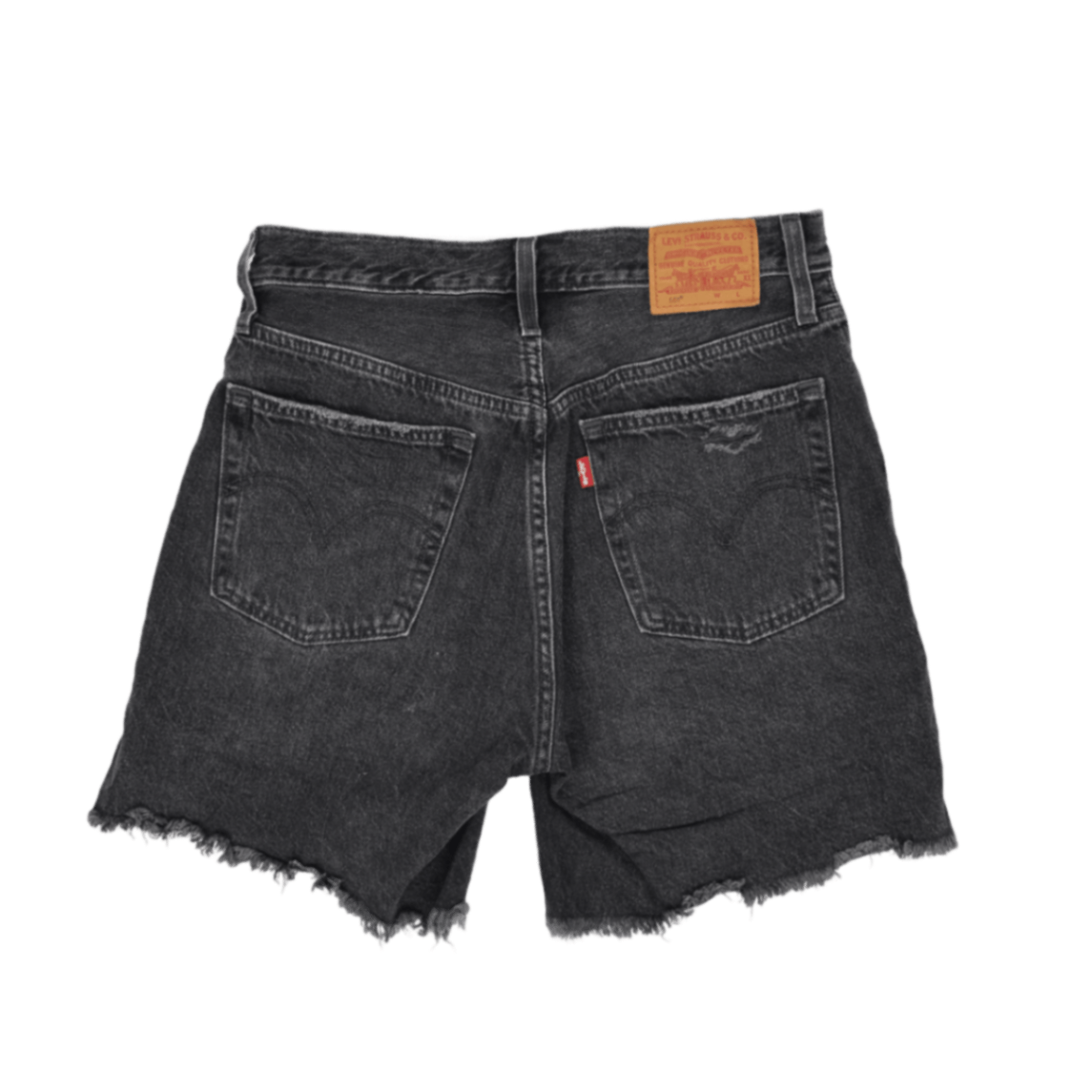 Levi's 501 Waterless High-Rise Distressed Black Denim Shorts W31 100% Cotton Vintage