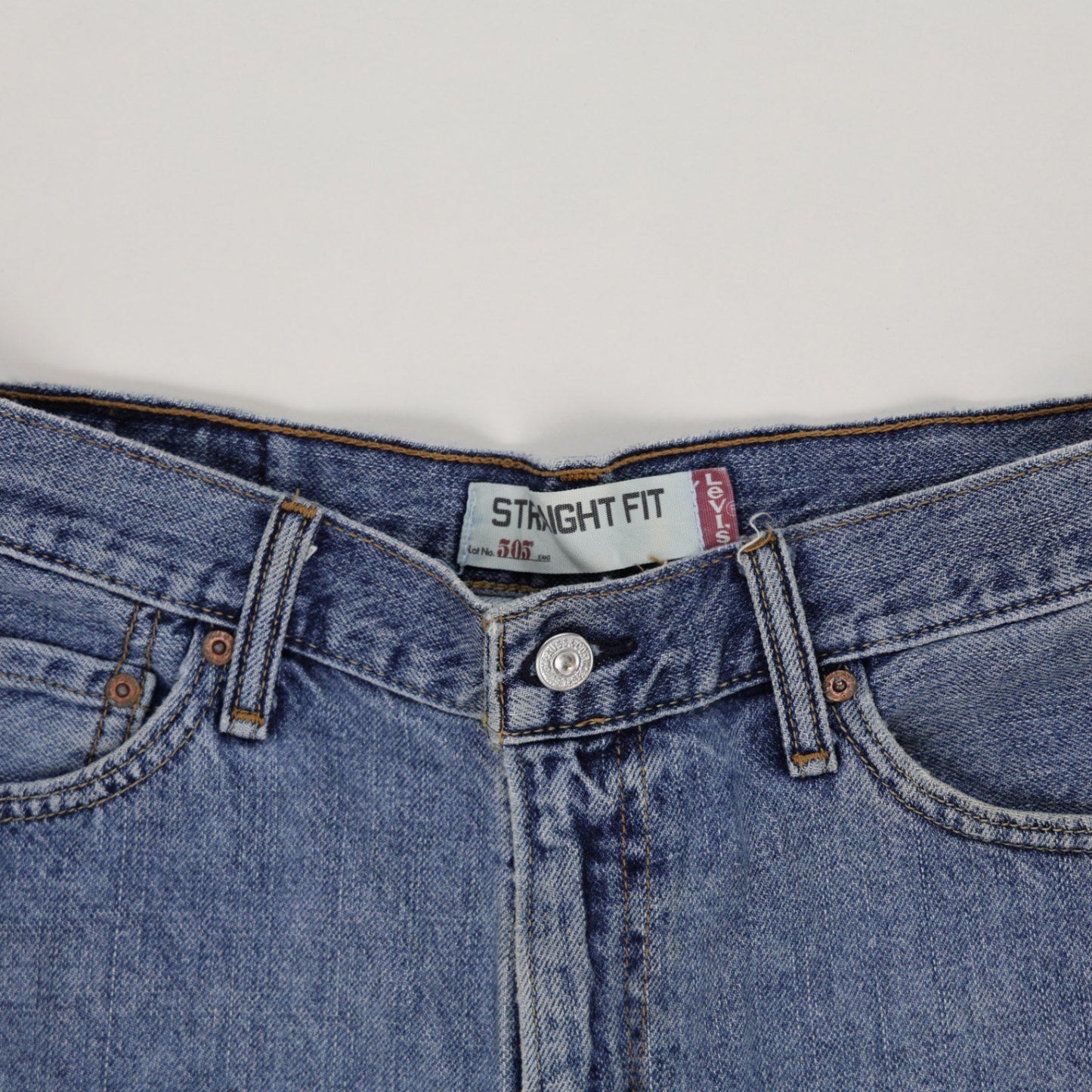 Levi's 505 Vintage Straight Fit Denim Shorts Blue W33 Cotton Denim
