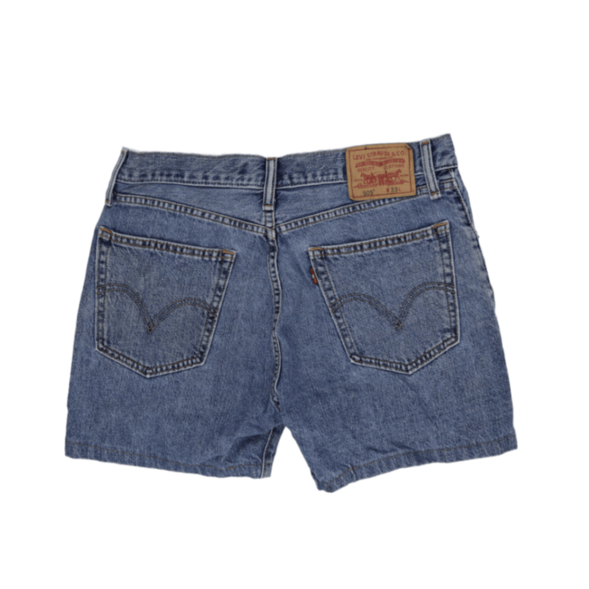 Levi's 505 Vintage Straight Fit Denim Shorts Blue W33 Cotton Denim