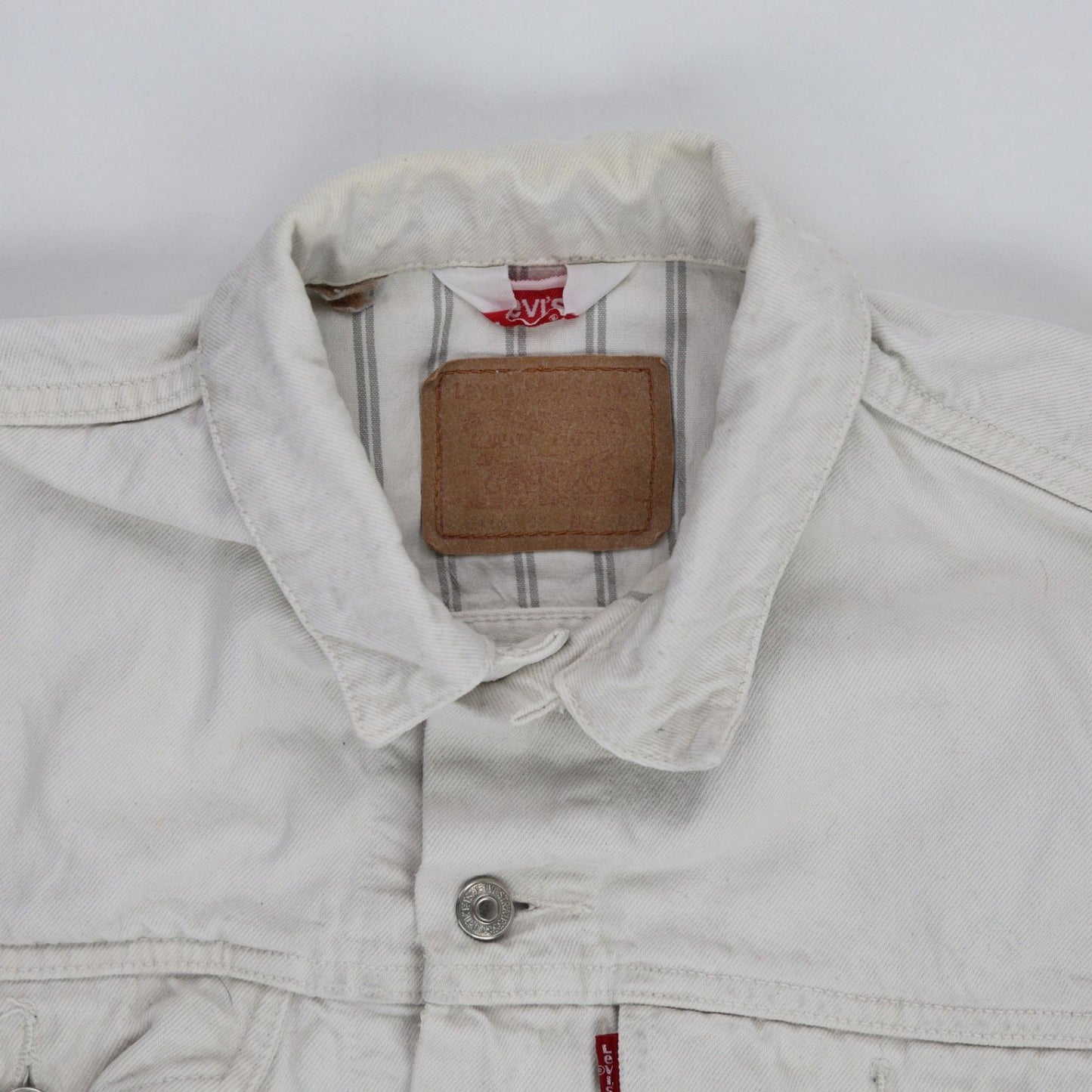 Levi's Vintage Stone Grey Cropped Denim Jacket Women's Size Small Cotton