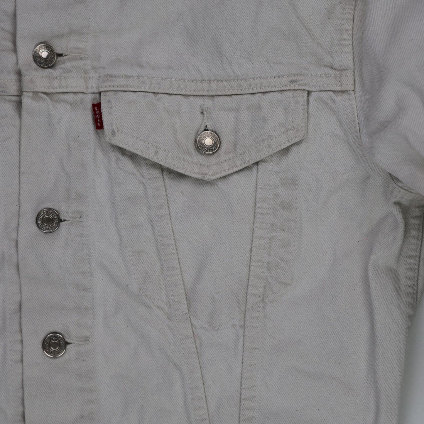 Levi's Vintage Stone Grey Cropped Denim Jacket Women's Size Small Cotton