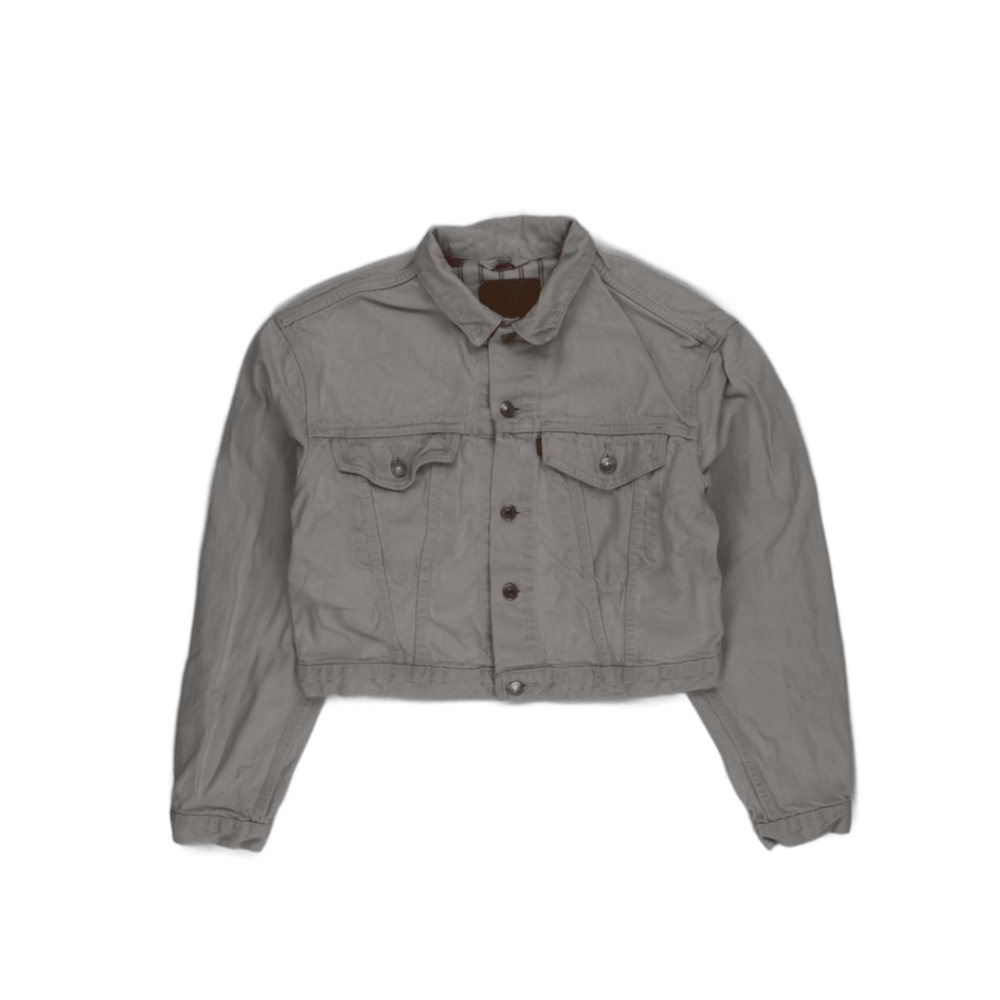 Levi's Vintage Stone Grey Cropped Denim Jacket Women's Size Small Cotton