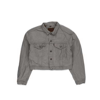 Levi's Vintage Stone Grey Cropped Denim Jacket Women's Size Small Cotton