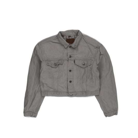 Levi's Vintage Stone Grey Cropped Denim Jacket Women's Size Small Cotton