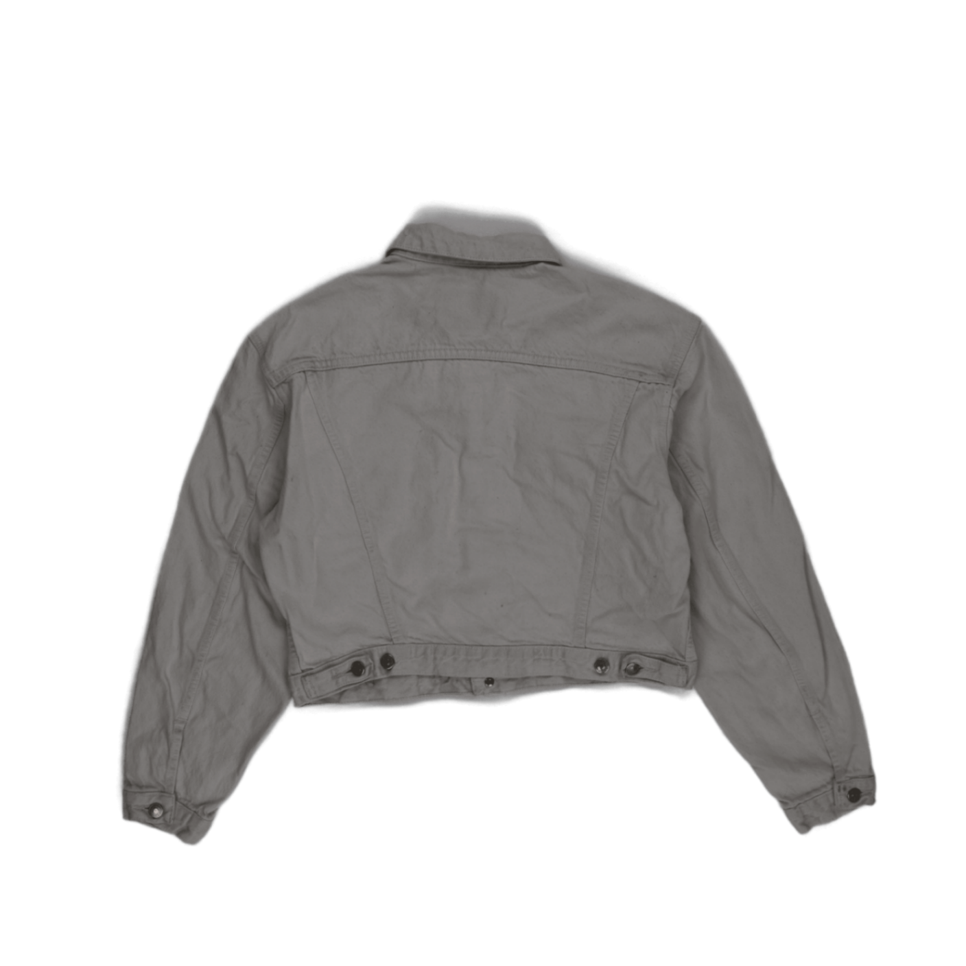 Levi's Vintage Stone Grey Cropped Denim Jacket Women's Size Small Cotton