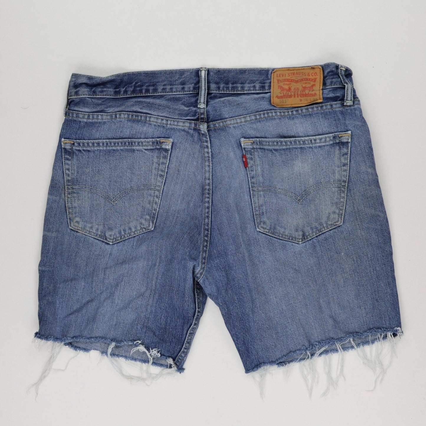 Levi's 511 Men's Blue Denim Cut Off Shorts Size W36 Cotton