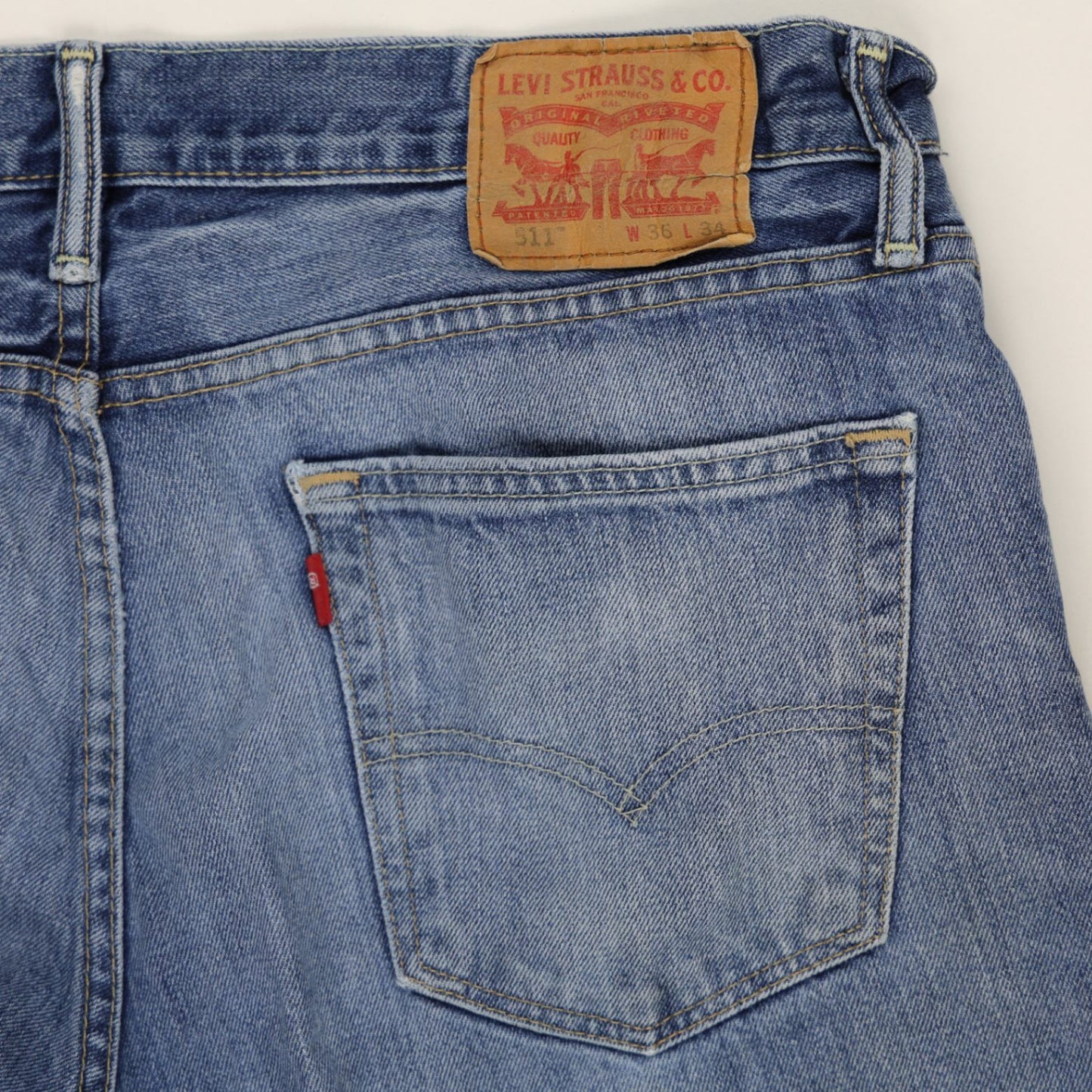 Levi's 511 Men's Blue Denim Cut Off Shorts Size W36 Cotton