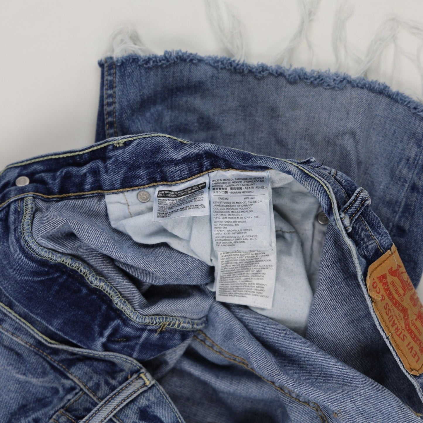 Levi's 511 Men's Blue Denim Cut Off Shorts Size W36 Cotton