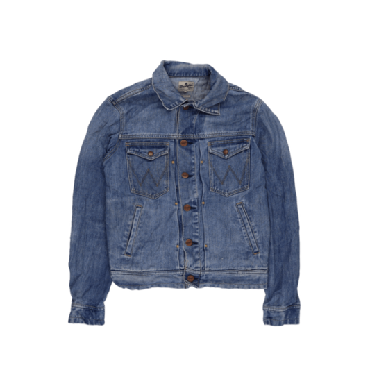 Wrangler Vintage Blue Denim Jacket for Men Size Large Cotton