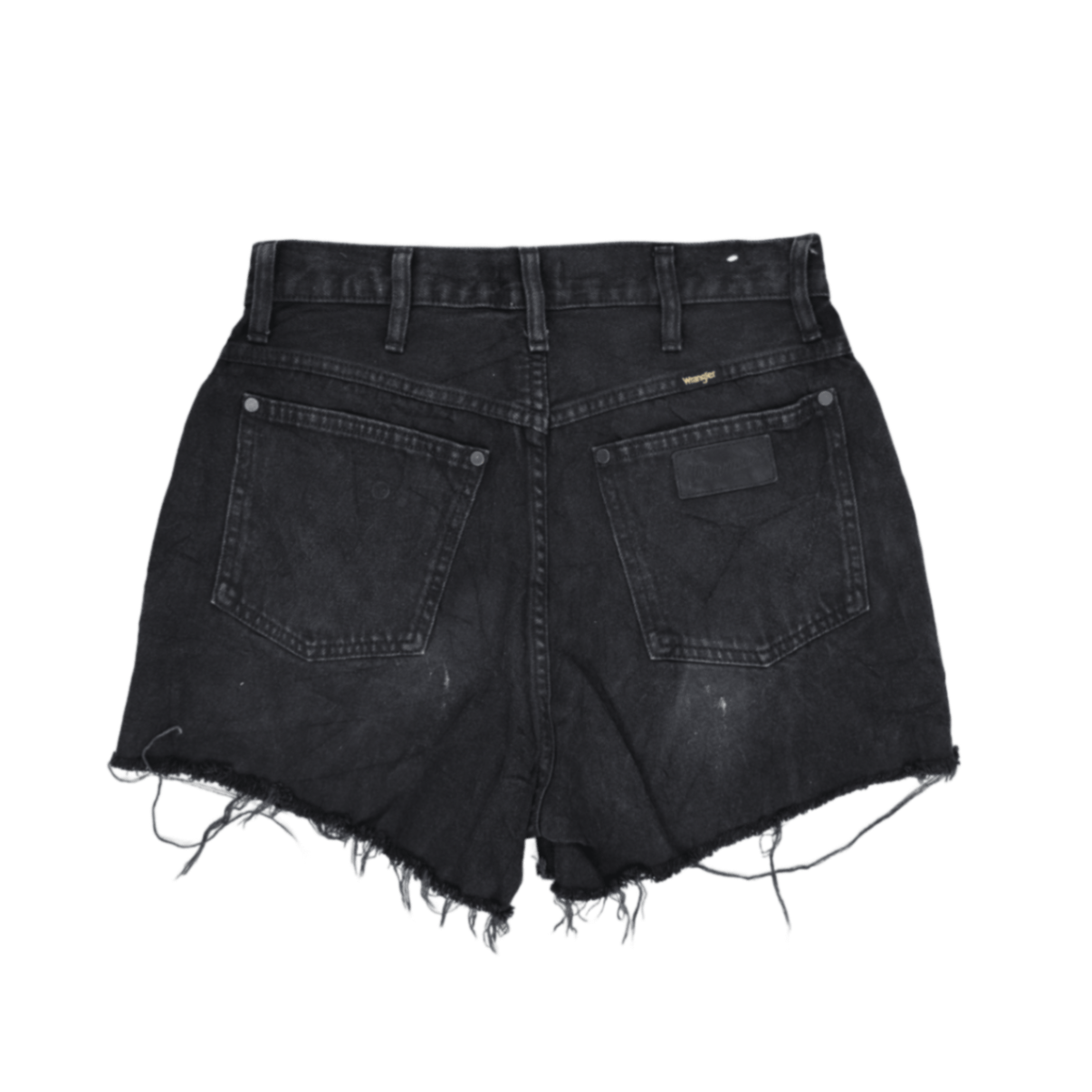 Wrangler Vintage High Waist Shorts Black W28 Cotton 6.5 Inch Inseam