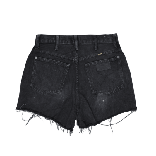 Wrangler Vintage High Waist Shorts Black W28 Cotton 6.5 Inch Inseam
